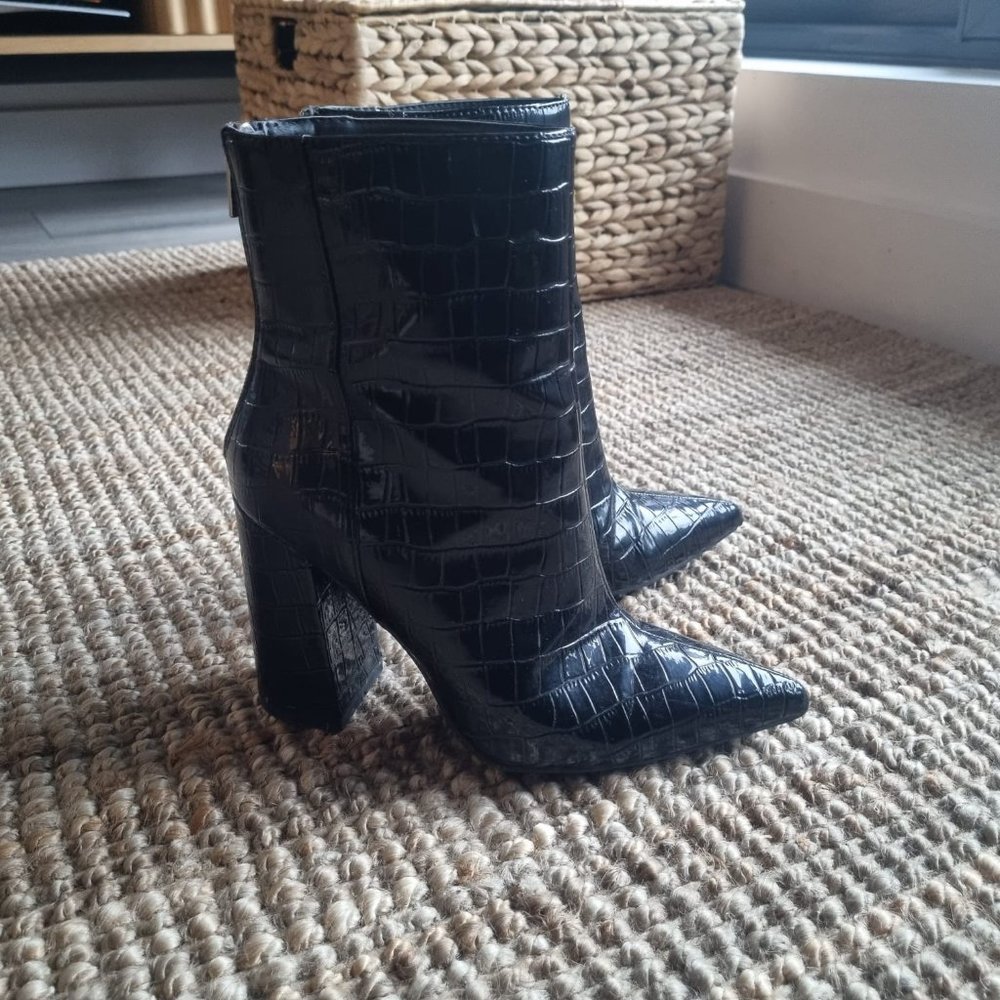 Black patent boots asos